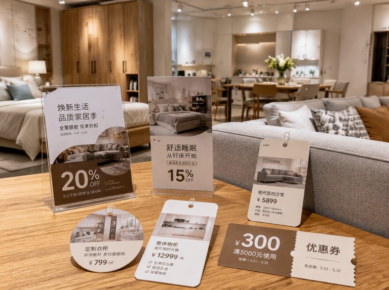 海珠区家具门店单页海报与吊牌